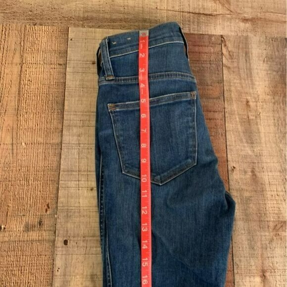 madewell womens size 23 button fly cropped raw hem mom denim skinny jeans - Picture 3 of 12